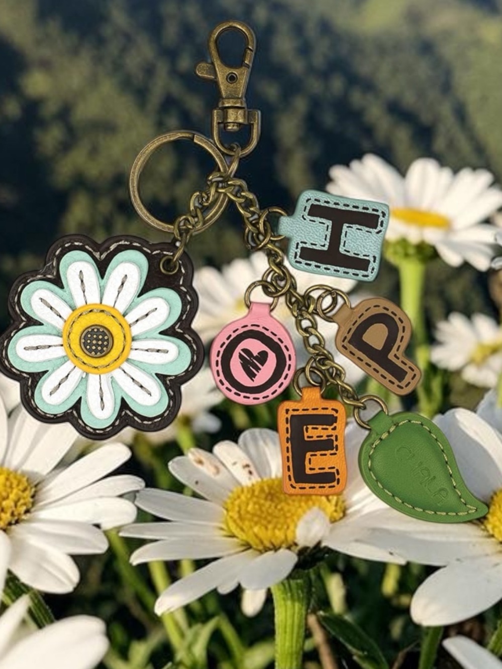 CHALA bag charm keychain daisy /Hope NWT PETA APPROVED! - Picture 4 of 11